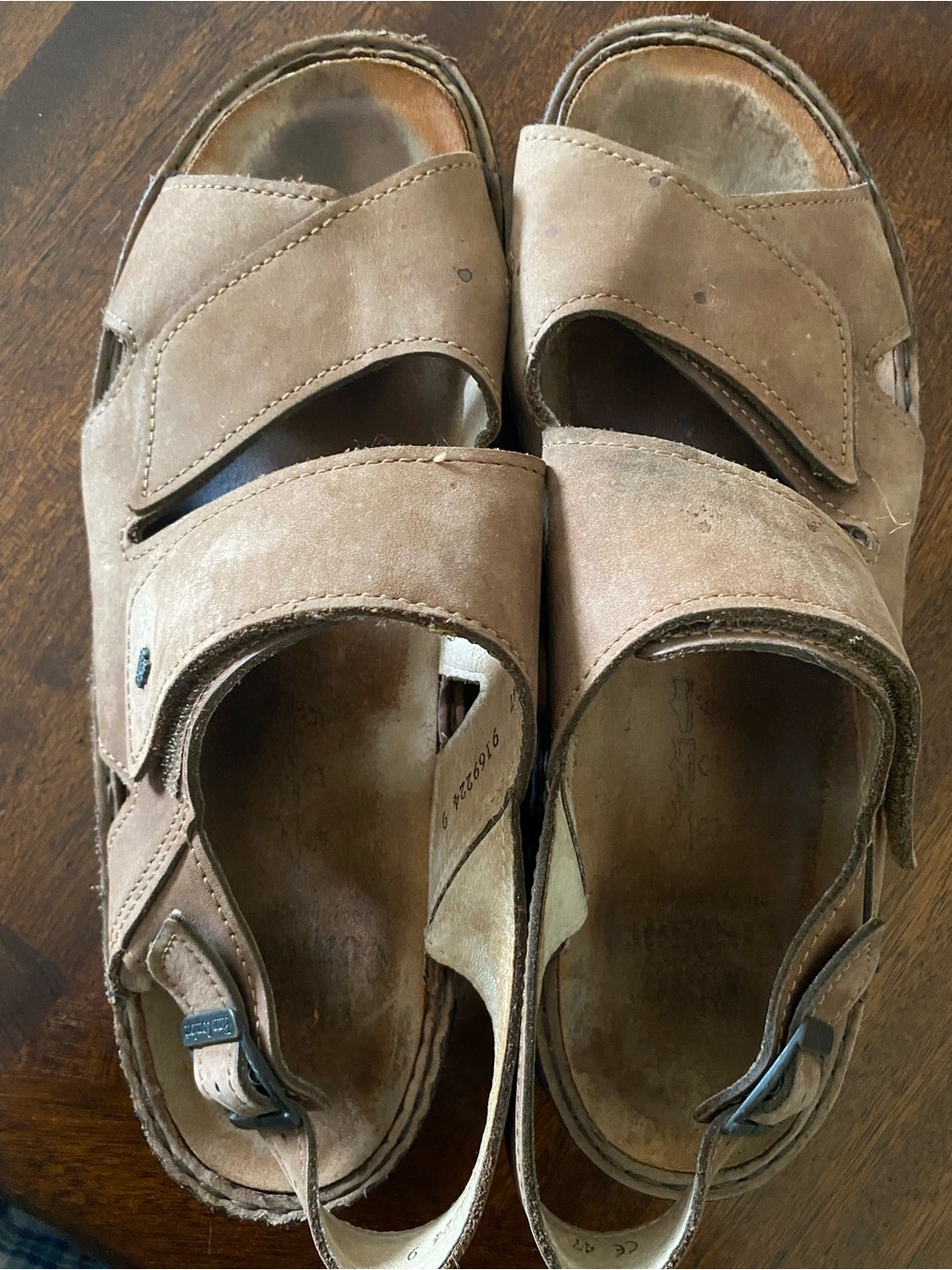 Finn Comfort Toro Leather Sandals Tan Made Germany Size 47 Euro. Size 13 US